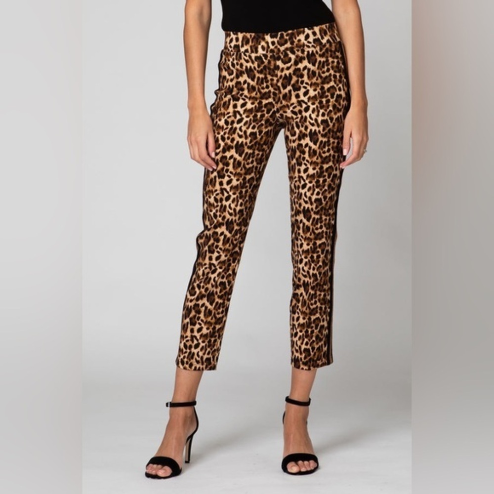 Joseph Ribkoff Leopard Pull On Cigarette Leg Pants EUC 12